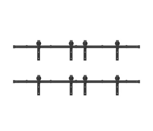 Bīdāmo Durvju Sistēma, 400 Cm, Melns Tērauds Vidaxl