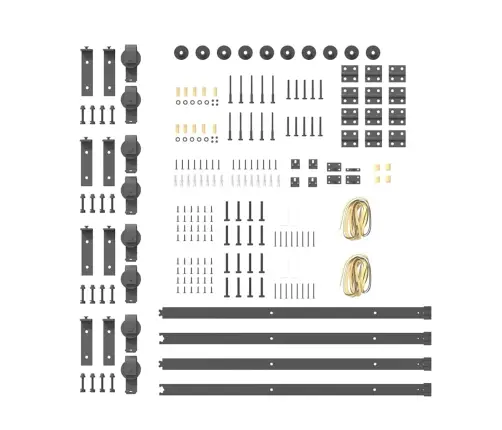 Bīdāmo Durvju Sistēma, 400 Cm, Melns Tērauds Vidaxl