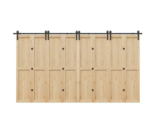 Bīdāmo Durvju Sistēma, 400 Cm, Melns Tērauds Vidaxl