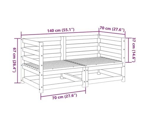 2-Daļīgs Dārza Dīvānu Komplekts, Priedes Masīvkoks Vidaxl