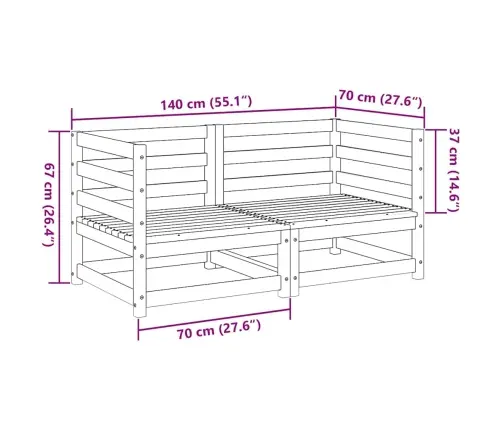 2-Daļīgs Dārza Dīvānu Komplekts, Vaska Brūnas Priedes Masīvkoks Vidaxl
