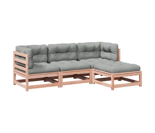 4-Daļīgs Dārza Dīvānu Komplekts, Matrači, Egles Masīvkoks Vidaxl