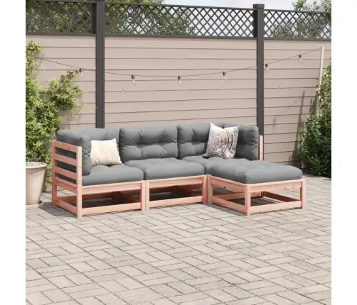 4-Daļīgs Dārza Dīvānu Komplekts, Matrači, Egles Masīvkoks Vidaxl