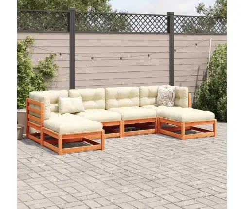 6-Daļīgs Dārza Dīvānu Komplekts, Matrači, Brūns Priedes Koks Vidaxl 6-Daļīgs Dārza Dīvānu Komplekts, Matrači, Brūns Priedes Koks Vidaxl