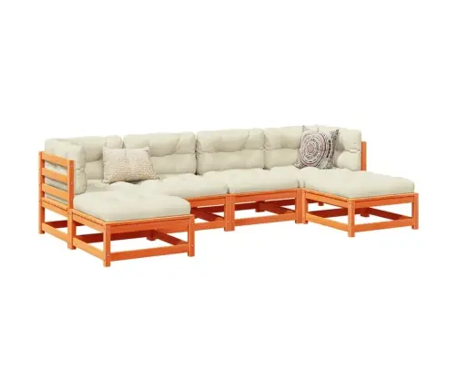 6-Daļīgs Dārza Dīvānu Komplekts, Matrači, Brūns Priedes Koks Vidaxl 6-Daļīgs Dārza Dīvānu Komplekts, Matrači, Brūns Priedes Koks Vidaxl