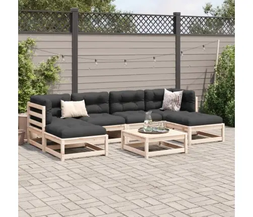 7-Osaline Aiadiivani Komplekt Patjadega, Männipuit