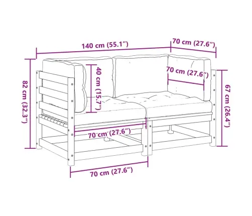 2-Osaline Aiadiivani Komplekt Patjadega, Männipuit