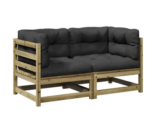 Sodo Komplektas Su Pagalvėlėmis, 2 Dalių, Impregnuota Pušis