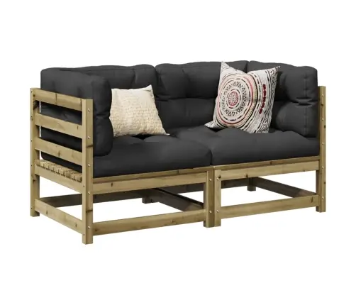 Sodo Komplektas Su Pagalvėlėmis, 2 Dalių, Impregnuota Pušis