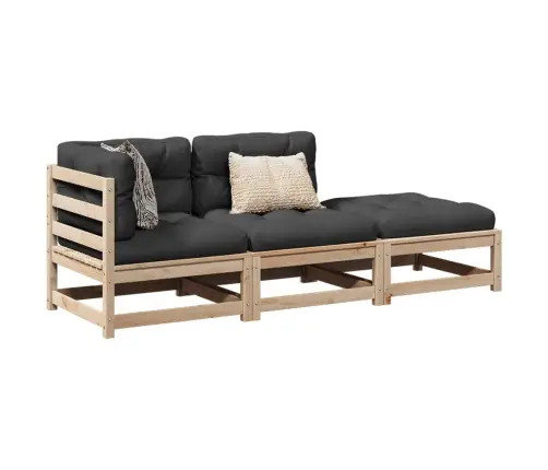 3-Osaline Aiadivani Komplekt Istmepatjadega, Männipuit