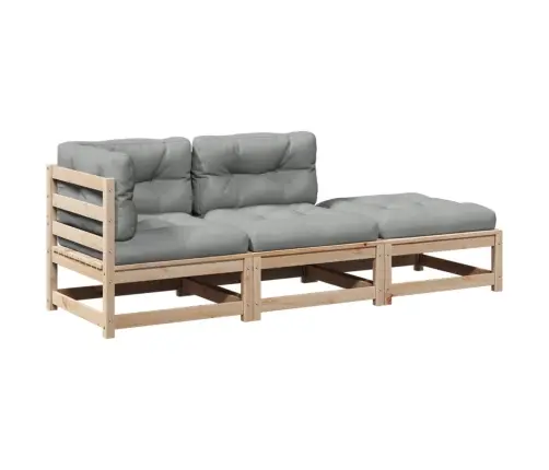 3-Osaline Aiadivani Komplekt Istmepatjadega, Männipuit