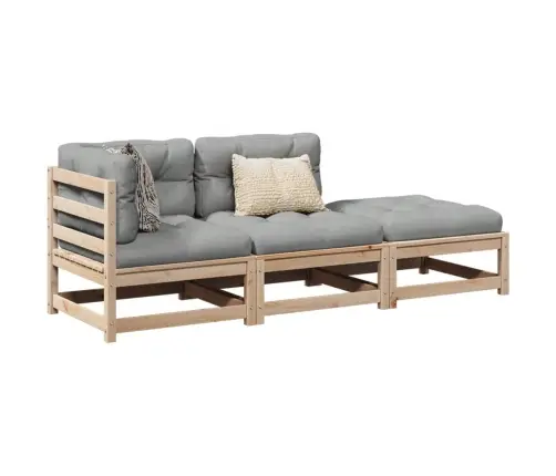 3-Osaline Aiadivani Komplekt Istmepatjadega, Männipuit