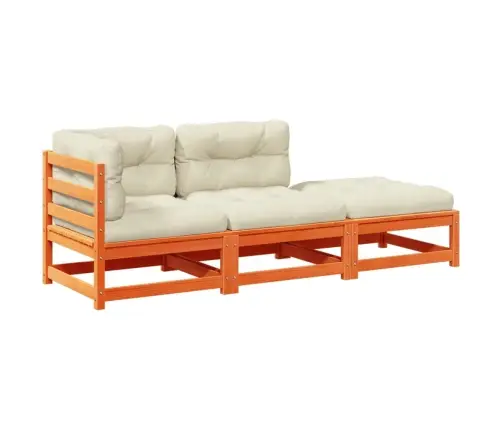 3-Osaline Aiadiivani Komplekt Patjadega, Vahapruun, Männipuit