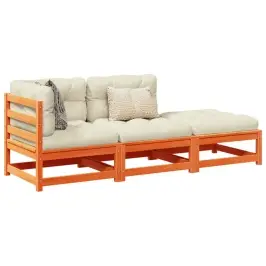 3-Osaline Aiadiivani Komplekt Patjadega, Vahapruun, Männipuit