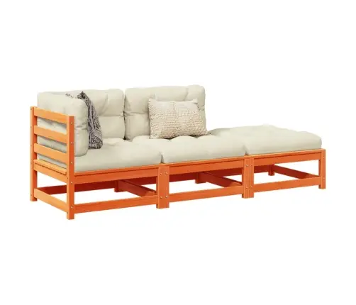 3-Osaline Aiadiivani Komplekt Patjadega, Vahapruun, Männipuit