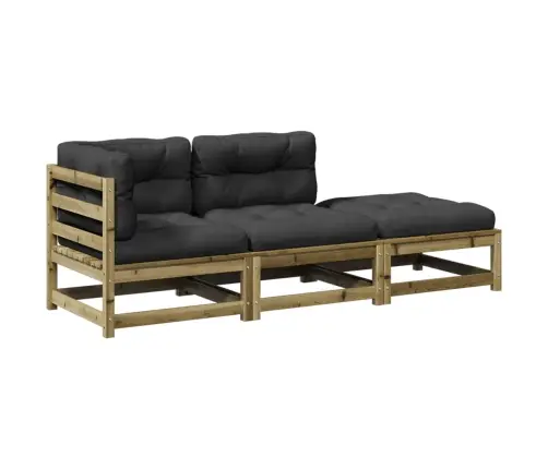 Sodo Komplektas Su Pagalvėlėmis, 3 Dalių, Impregnuota Pušis