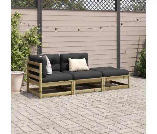 Sodo Komplektas Su Pagalvėlėmis, 3 Dalių, Impregnuota Pušis