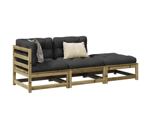 Sodo Komplektas Su Pagalvėlėmis, 3 Dalių, Impregnuota Pušis