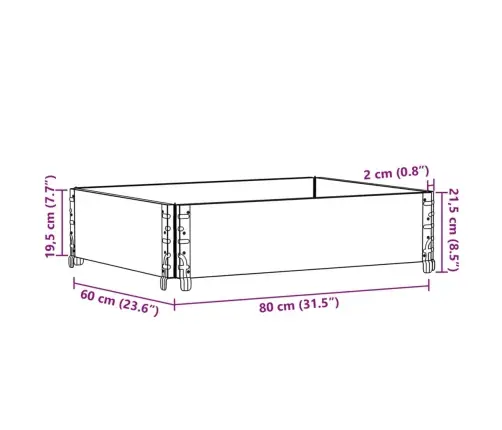 Padėklų Apvadas, Pilki, 80X60cm Pušies Medienos Masyvas