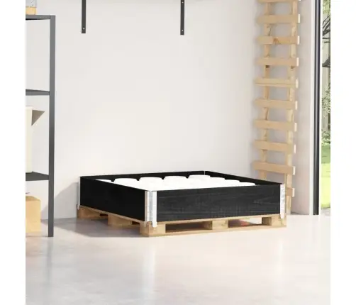 Palešu Apmale, Melns, 100X100 Cm, Priedes Masīvkoks Vidaxl