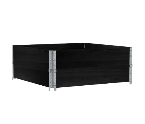 Kaubaaluste Ääred 2 Tk, Must, 100X100 cm Toekas Männipuit