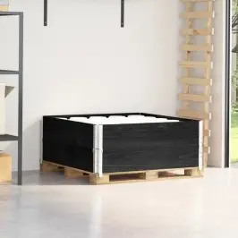 Palešu Apmales, 2 Gab., Melns, 100X100 Cm, Priedes Masīvkoks Vidaxl