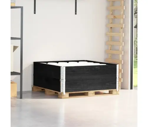 Kaubaaluste Ääred 2 Tk, Must, 100X100 cm Toekas Männipuit