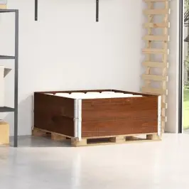 Palešu Apmales, 2 Gab., Brūns, 100X100 Cm, Priedes Masīvkoks Vidaxl