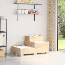 3-Līmeņu Puķu Kaste, 120X80 Cm, Priedes Masīvkoks Vidaxl