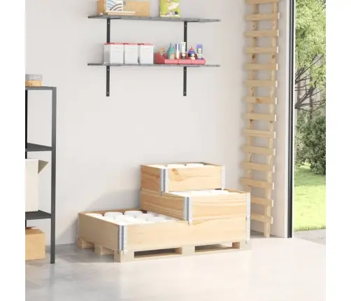 3-Līmeņu Puķu Kaste, 120X80 Cm, Priedes Masīvkoks Vidaxl