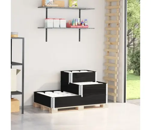 3-Korruseline Taimekast, Must 120X80 cm Männipuit