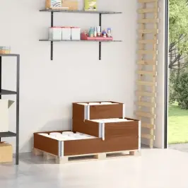 Aukštas Lovelis, 3 Aukštų, Rudas, 120X80cm Pušies Masyvas