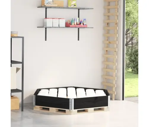 Puķu Kaste, Sešstūra, Melna, 160X160 Cm, Priedes Masīvkoks Vidaxl