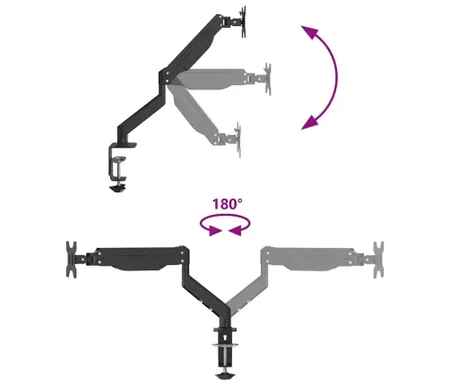 Viena Monitora Svira Max 27 Collu Ekrānam, Gāzes Atspere 10 Kg Vidaxl