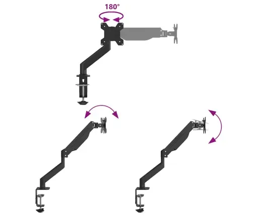 Viena Monitora Svira Max 27 Collu Ekrānam, Gāzes Atspere 10 Kg Vidaxl