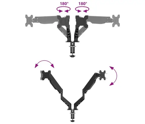 Dviguba Monitoriaus Rankena Max 27 Colių Ekranui 20Kg
