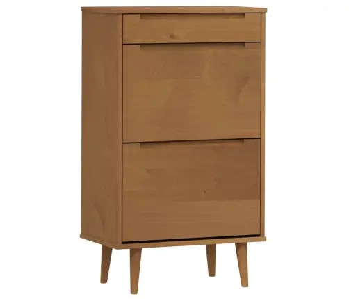 Apavu Plaukts Molde, Brūns, 59,5X35X103 Cm, Priedes Masīvkoks Vidaxl