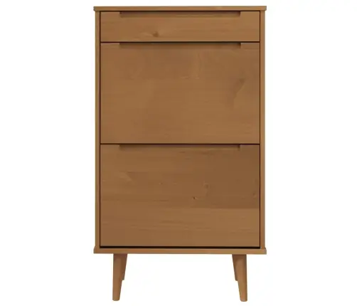 Apavu Plaukts Molde, Brūns, 59,5X35X103 Cm, Priedes Masīvkoks Vidaxl