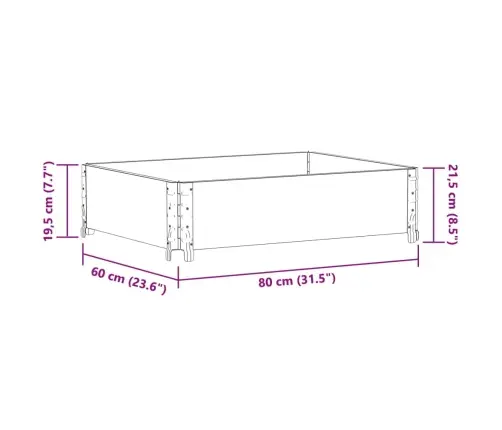 Dārza Puķu Kaste, Pelēka, 80X60 Cm, Priedes Masīvkoks Vidaxl