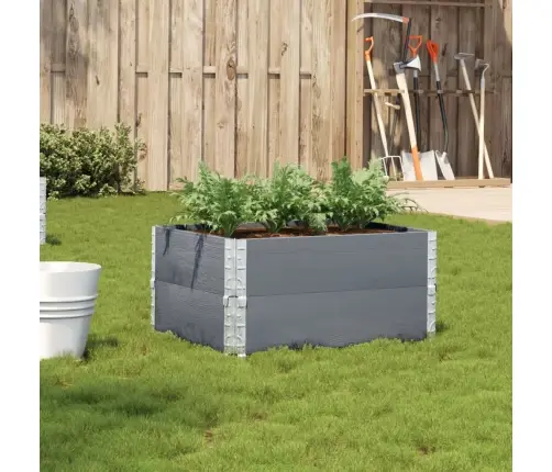 Dārza Puķu Kaste, Pelēka, 80X60 Cm, Priedes Masīvkoks Vidaxl
