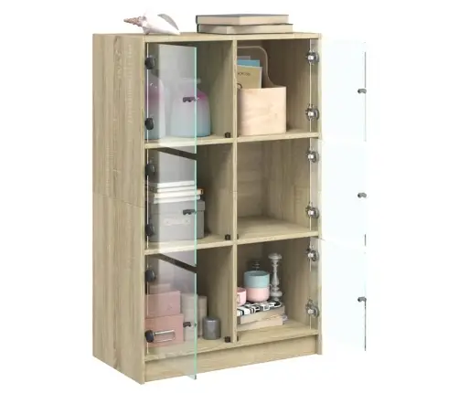 Kõrge Kapp Ustega, Sonoma Tamm, 68 X 37 X 109 cm Tehispuit