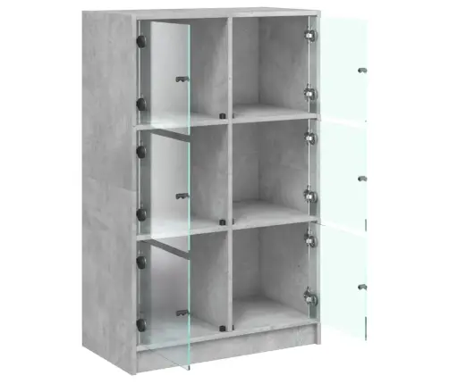 Augstais Skapītis Ar Durvīm, Betona Pelēks, 68X37X109 Cm Vidaxl