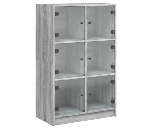 Augstais Skapītis Ar Durvīm, Pelēka Ozola, 68X37X109 Cm Vidaxl