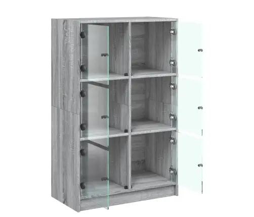 Augstais Skapītis Ar Durvīm, Pelēka Ozola, 68X37X109 Cm Vidaxl