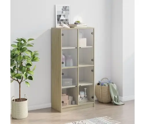 Augstais Skapītis Ar Durvīm, Ozolkoka Krāsā, 68X37X142 Cm Vidaxl