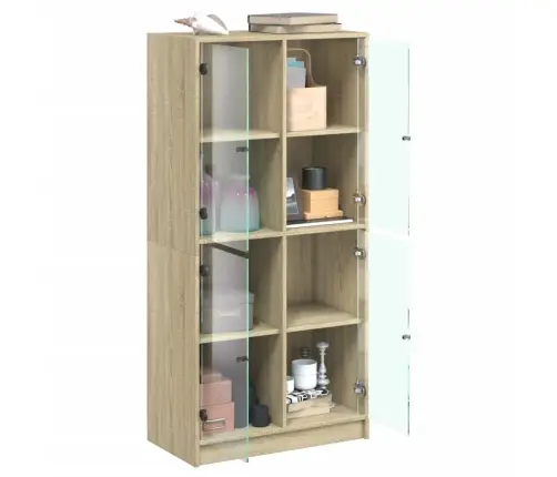 Augstais Skapītis Ar Durvīm, Ozolkoka Krāsā, 68X37X142 Cm Vidaxl