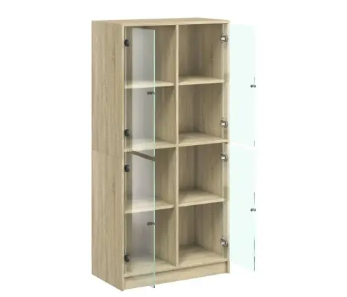 Augstais Skapītis Ar Durvīm, Ozolkoka Krāsā, 68X37X142 Cm Vidaxl