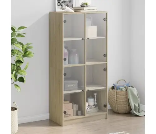 Augstais Skapītis Ar Durvīm, Ozolkoka Krāsā, 68X37X142 Cm Vidaxl