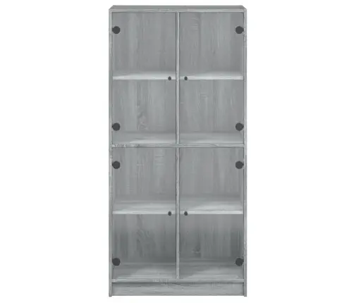 Kõrge Kapp Ustega, Must, 68X37X142 cm Tehispuit