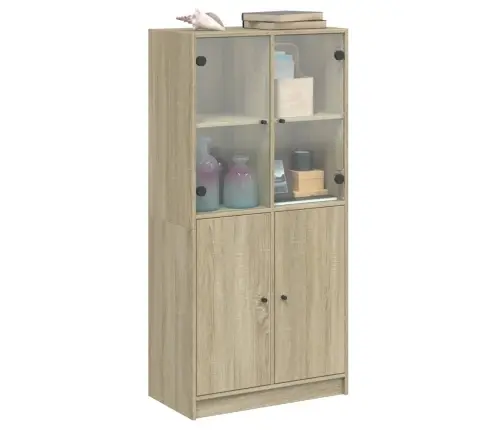 Kõrge Kapp Ustega, Sonoma Tamm, 68X37X142 cm Tehispuit